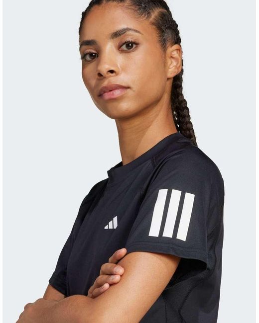 Adidas Originals Blue Club 3-Stripes Tennis Climacool Tee