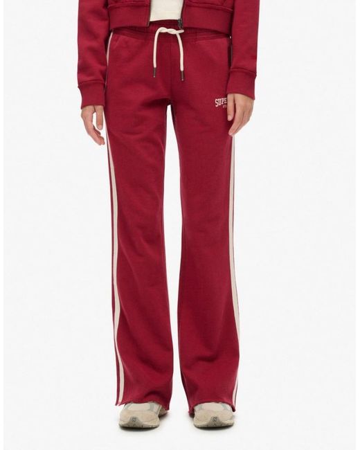 Superdry Red Athletic Stripe Flare Joggers
