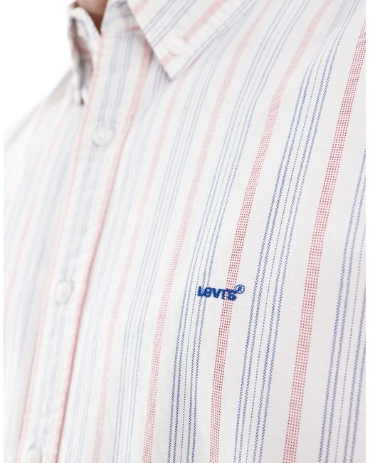 Authentic - chemise oxford à logo, rayures et manches courtes - /blanc Levi's pour homme en coloris White