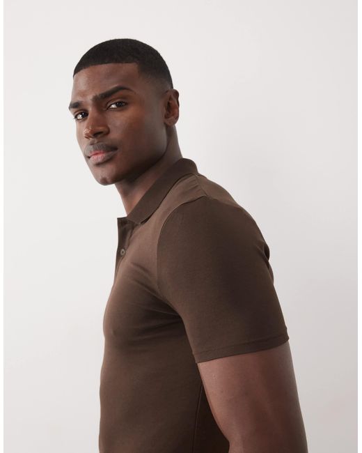 ASOS – basic-muskelshirt in Brown für Herren