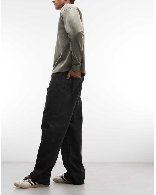 Weekday Black Galaxy Loose Fit Straight Leg Jeans for men