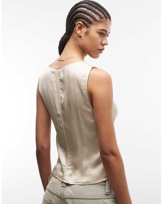 Weekday Natural Satin Top