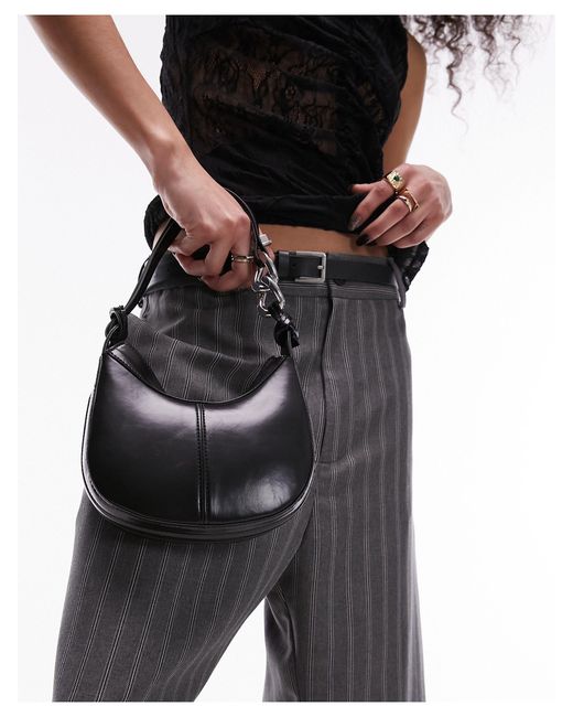Santiago - mini sac porté épaule à détail chaîne TOPSHOP en coloris Black
