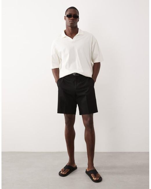 ASOS White Heavyweight Oversized Notch Polo for men