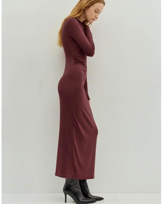 Pull&Bear Red Gathe Midi Dress