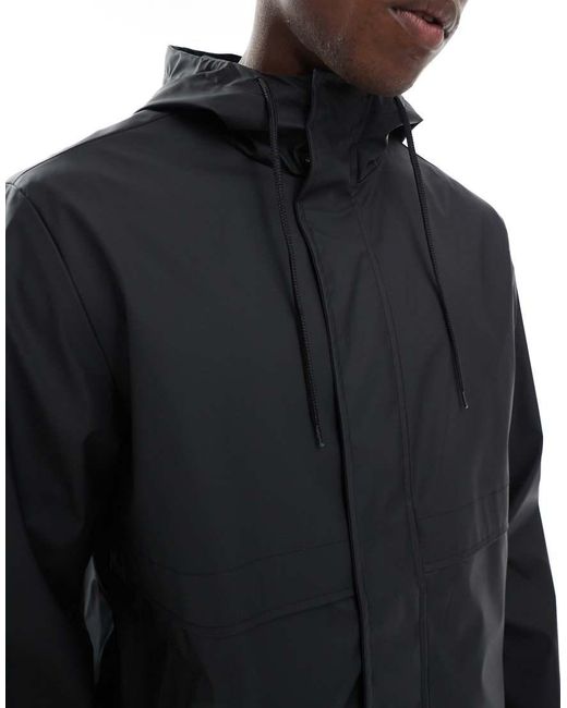 ASOS Black Shower Resistant Rain Jacket for men