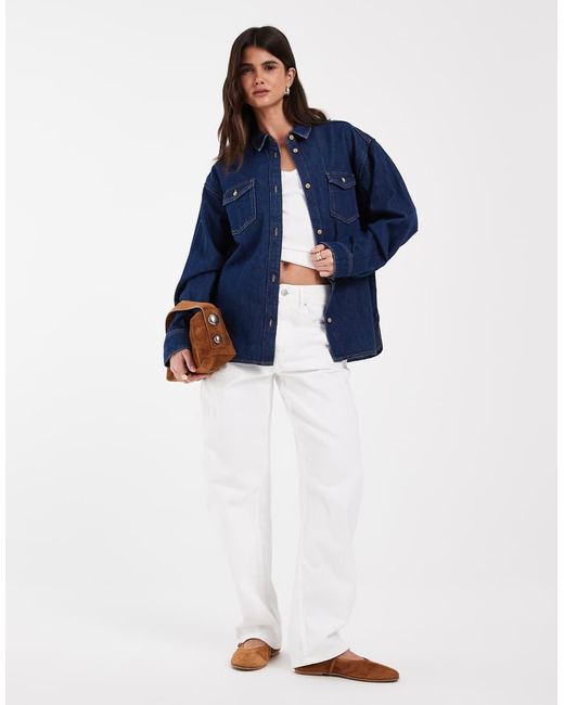 JJXX Blue Bella Oversized Denim Shirt