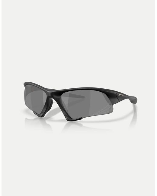 Oakley Black Suture Jacket Irregular Sunglasses With Mirrored Lens