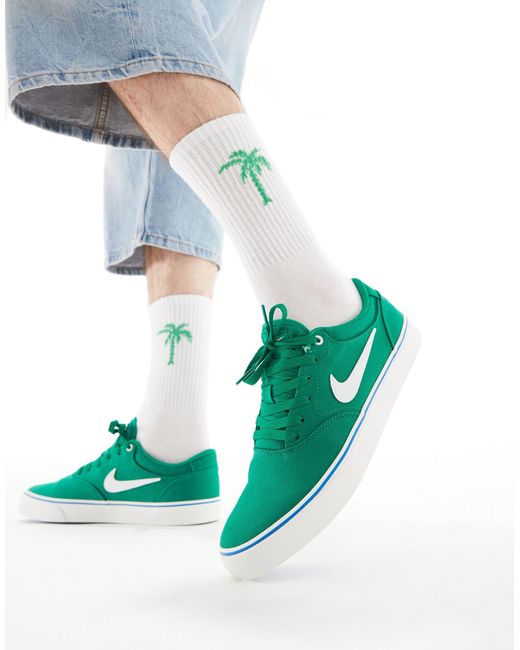Nike - sb chron 2 - sneakers verdi e bianche di Nike in Green