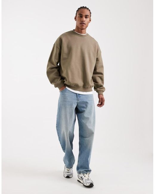 ASOS Brown Essentials Extreme Oversized Sweatshirt for men