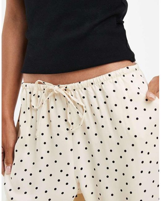 ASOS White Satin Pull On Wide Leg Trouser