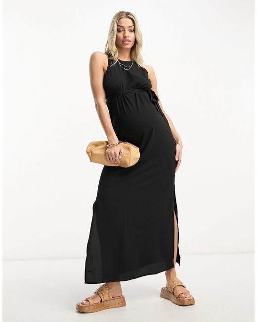 Vero Moda Vero Moda - Zwangerschapskleding - Maxi-jurk Met Racerhals in het White