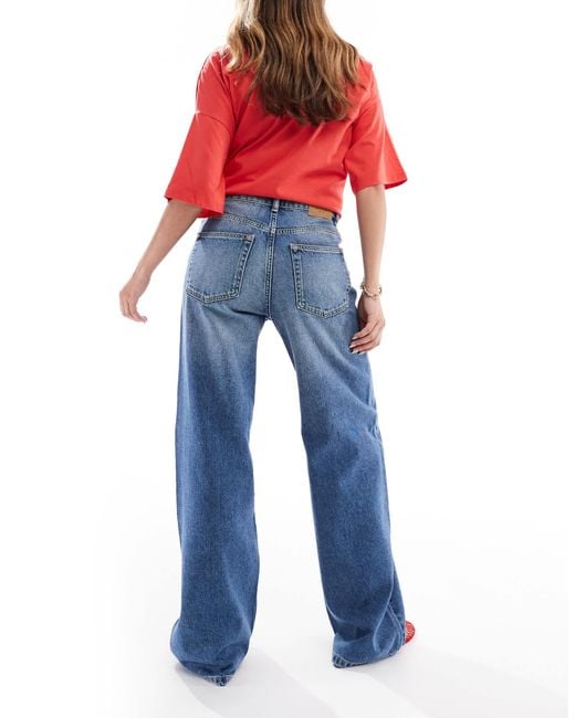 Pull&Bear Blue – jeans mit weitem bein