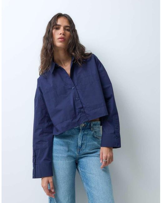 ASOS Cropped Overhemd in het Blue