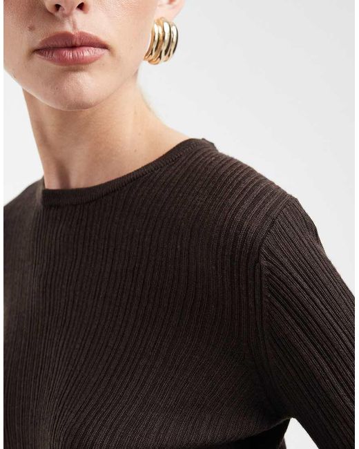 Mango Black Teen Lightweight Knitted Top With Flared Sleeves