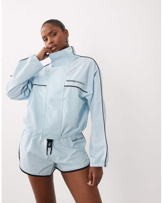 ASOS Blue Weekend Collective Co-ord Nylon Track Jacket