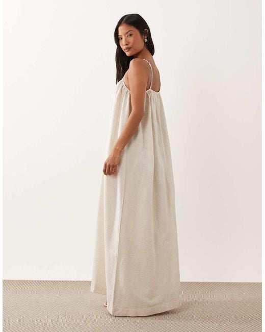Vila White Linen Touch Cami Maxi Dress