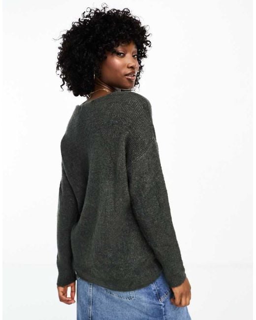 Vero Moda Black Lightweight V Neck Knitted Jumper