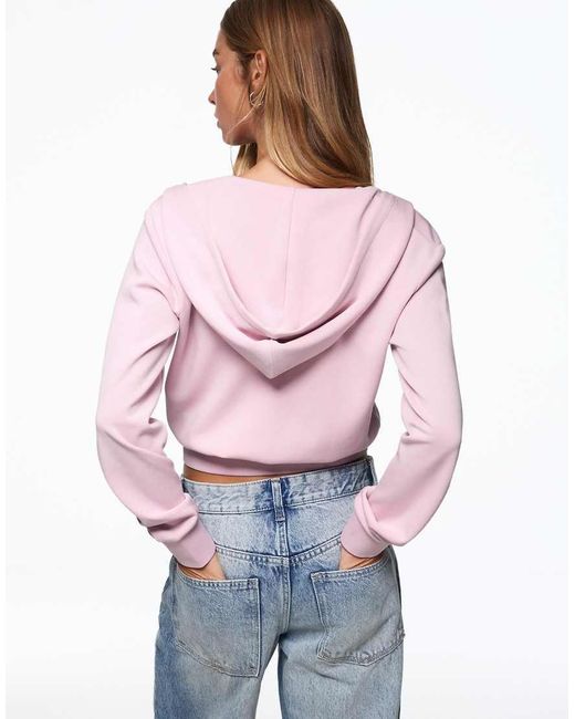 Bershka Red Zip-up Hoodie