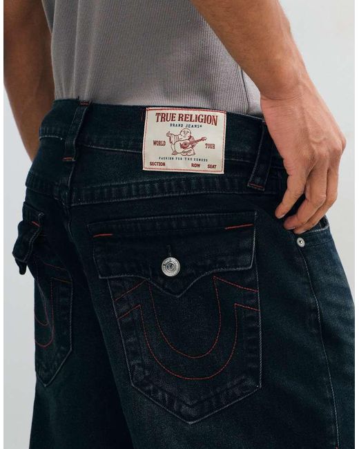 True Religion Gray Vinny Flap Pocket Straight Jeans for men