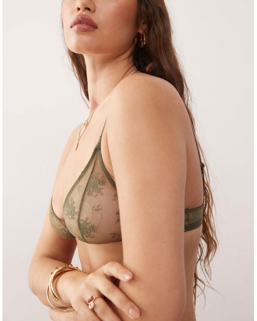 Weekday Brown Lace Triangle Bra