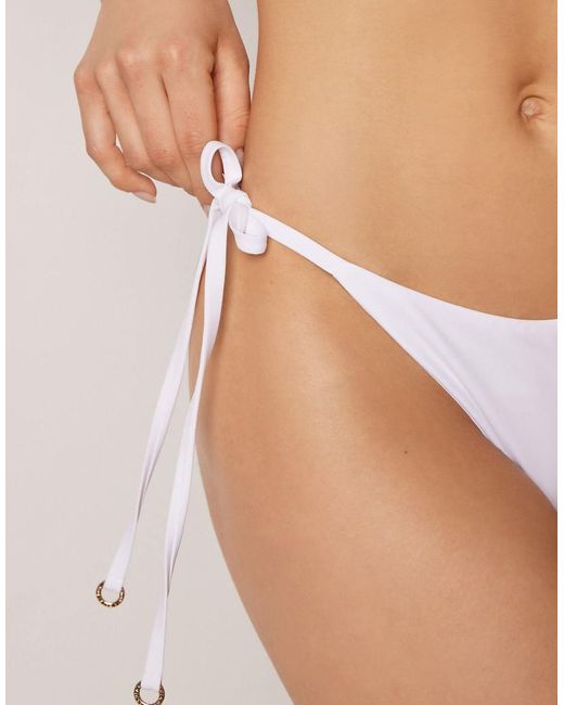 Calzedonia White Premium Fit Tie-Side Brazilian Bikini Bottom