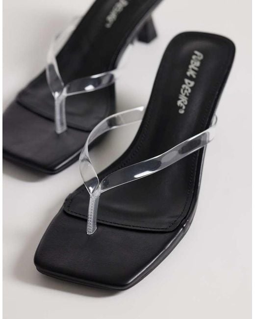 Public Desire White Everlast Flip Flop Kitten Heel Sandals