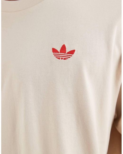 Adidas Originals Natural Three Stripe T-Shirt for men