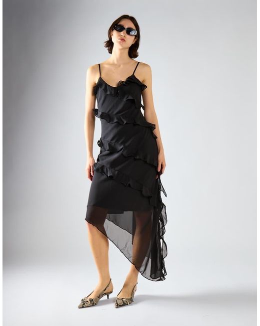 Collective The Label Black Waterfall Ruffle Maxi-Dress