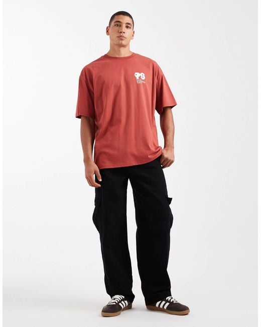 Parlez – oversize-t-shirt in Red für Herren