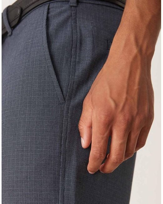 Abercrombie & Fitch Blue Straight Leg Relaxed Tailored Trousers for men