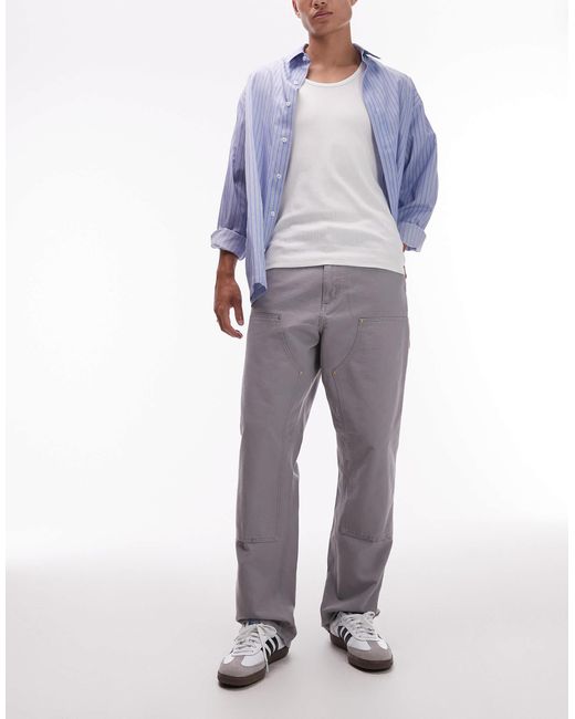 Carhartt Gray Double Knee Jeans for men
