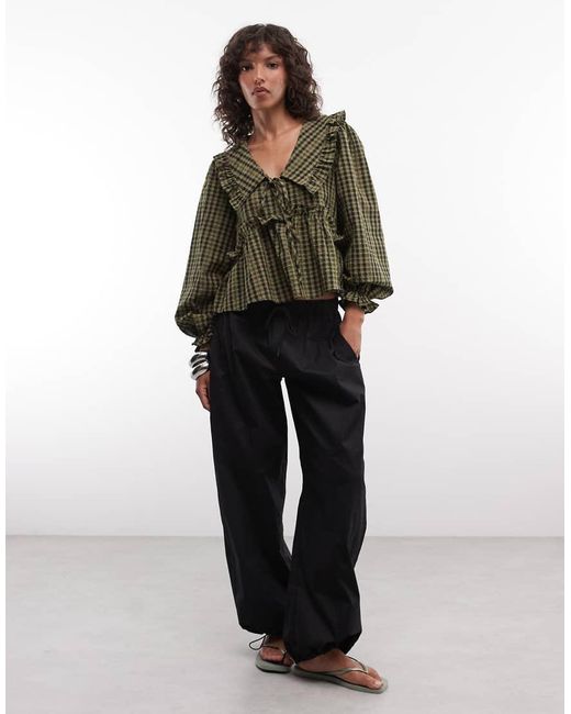 Daisy Street Multicolor Boxy Chuck On Blouse With Big Collar