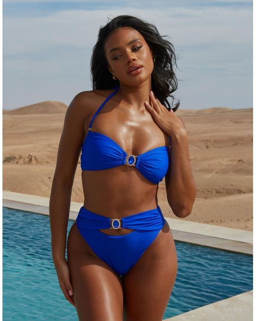 Moda Minx Blue X Savannah-shae Richards Amour High Waist Bikini Bottom