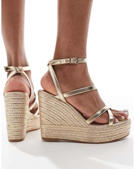 New Look Natural Strappy Wedge Espadrilles
