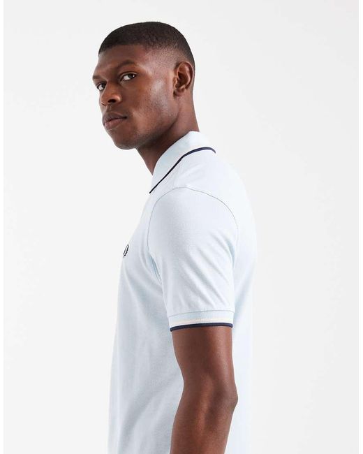 Fred Perry White Twin Tipped Polo Shirt for men