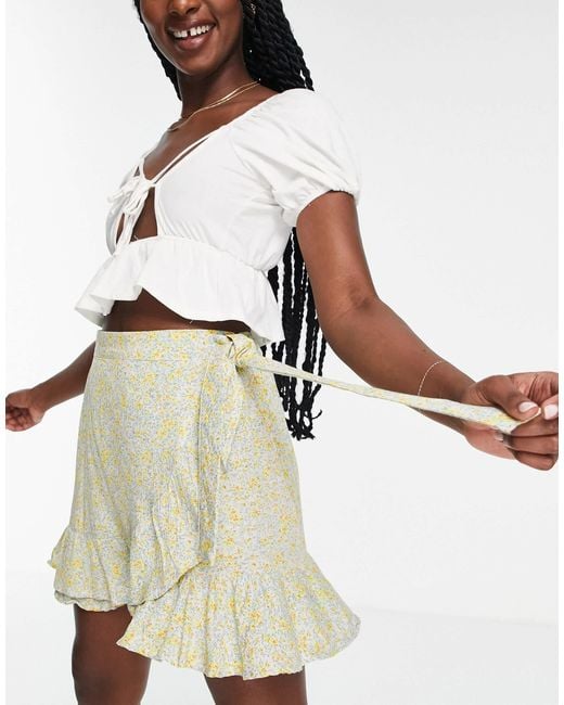 Stradivarius Metallic Str Wrap Mini Skirt With