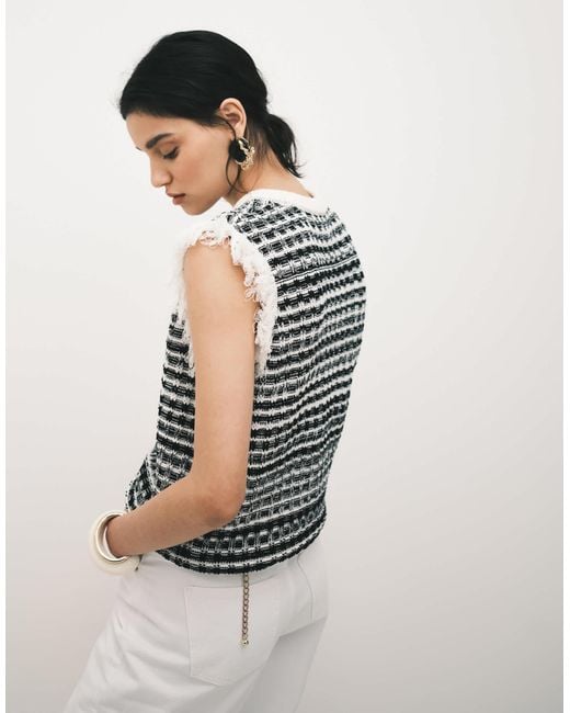 ASOS White – strickpullunder aus tweed
