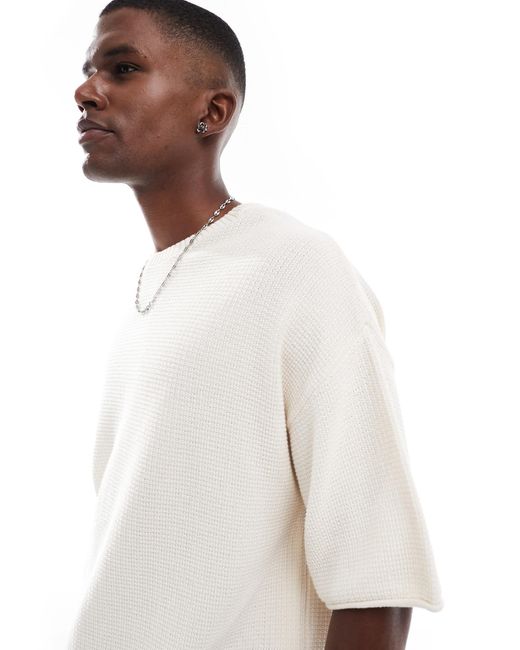 Pull&Bear – strick-t-shirt in Blue für Herren