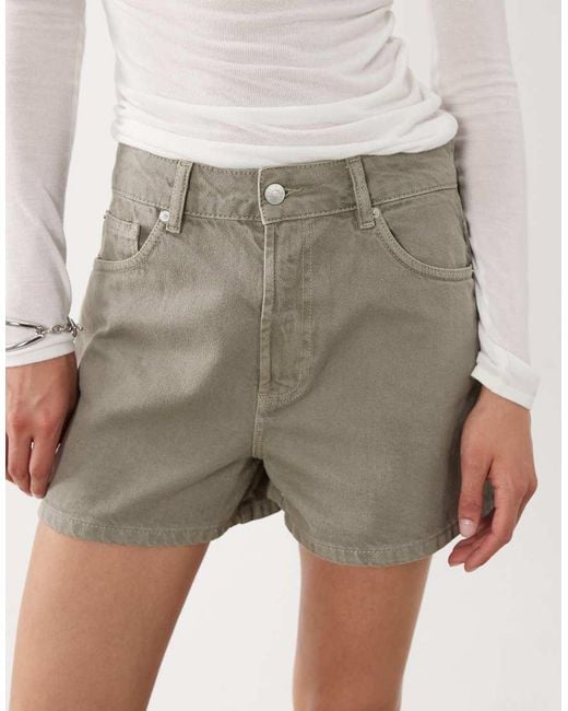 ASOS Gray High Waist Denim Shorts