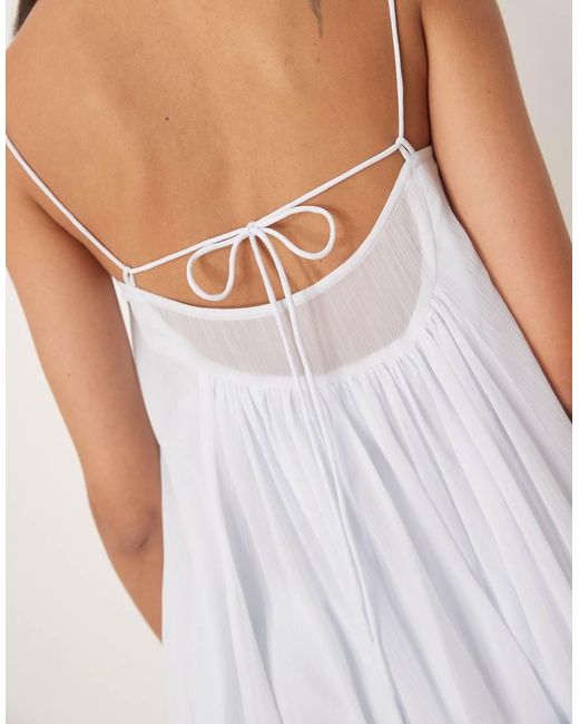 ASOS White Chiffon Layered Bust Cami Trapeze Maxi Dress