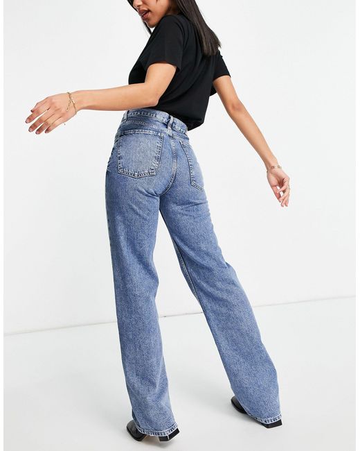 Mango 90s Straight Jeans in Blue | Lyst
