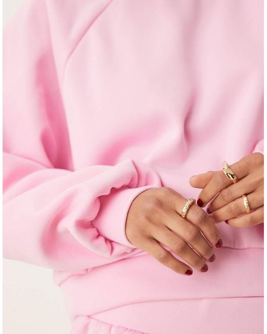 ASOS Pink Balloon Sleeve Sweat Co-ord