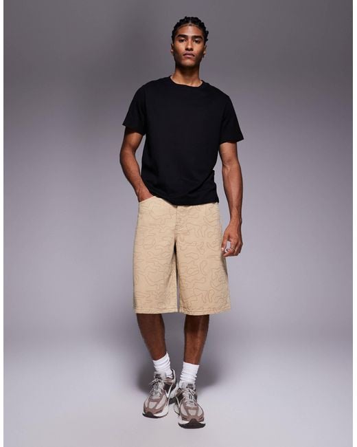 Liquor N Poker Natural Relaxed Denim Jorts for men