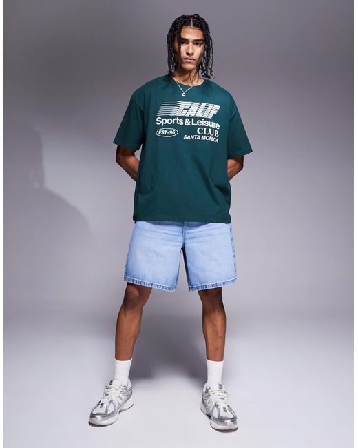 ASOS Blue Standard Length Denim Jort for men