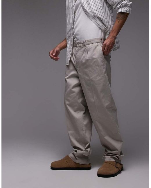 ARKET Gray Cotton Loose Fit Chino Trousers for men