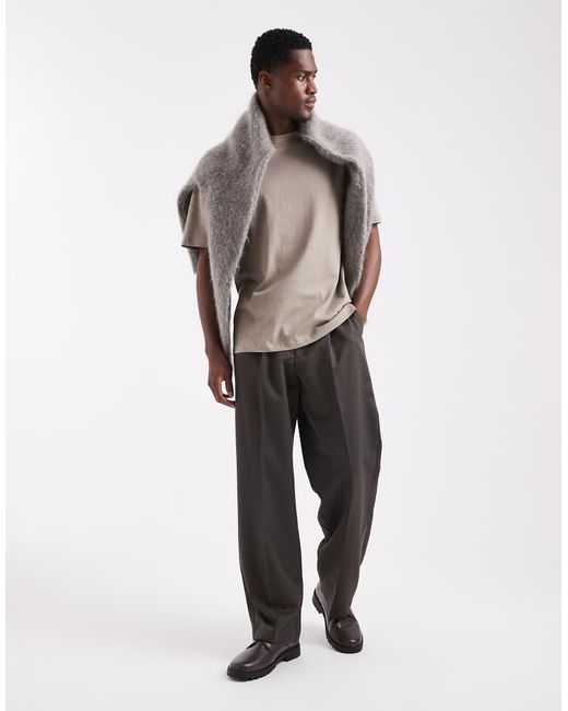 ASOS Brown Heavyweight Relaxed T-shirt for men