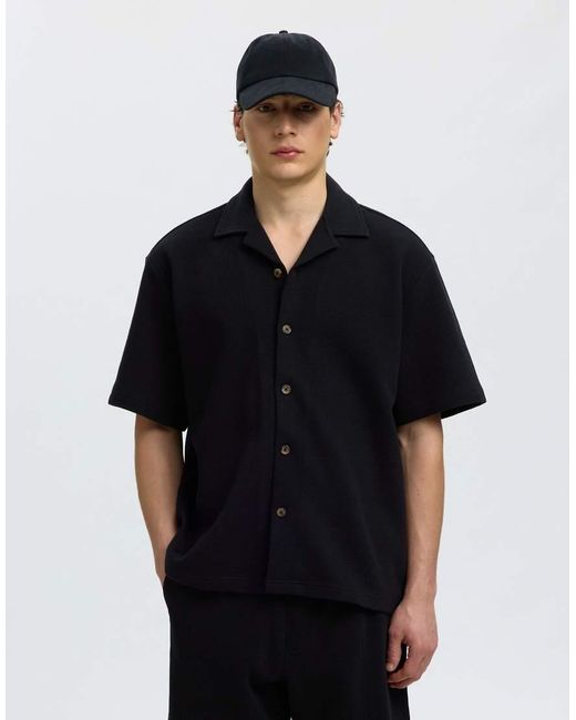 Camicia Giacca Nera di SELECTED in Black da Uomo