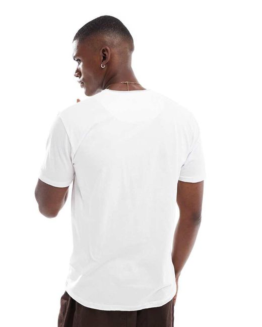 Brave Soul T-Shirt Met Korte Mouwen En Onafgewerkte Zoom in het White voor heren