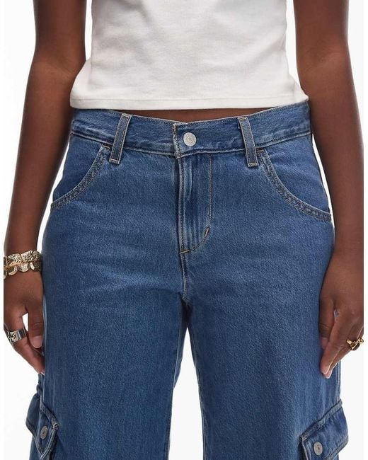 Vaqueros Cargo Azul Medio De Corte Suelto De Talle Muy Bajo Superlow De Levi's de color Blue